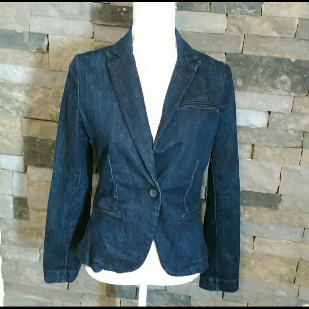 Lucky Brand dark blue denim blazer NWOT